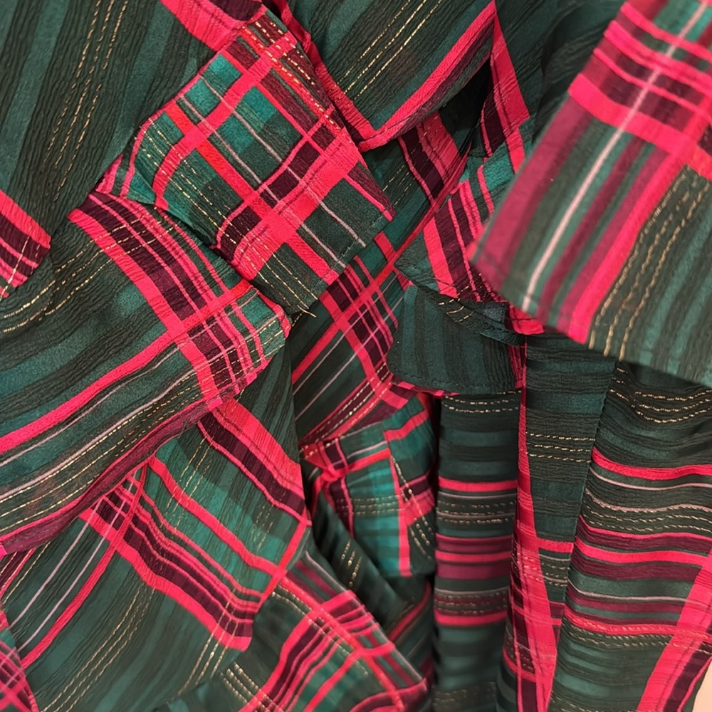 LoveShackFancy Rialto Silk Tartan Dress Size: 6 - Picture 7 of 7
